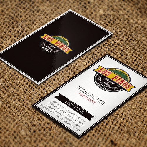 Los Pinos Hardware & Building Supply Business Card Contest! Design by GratefulDuck