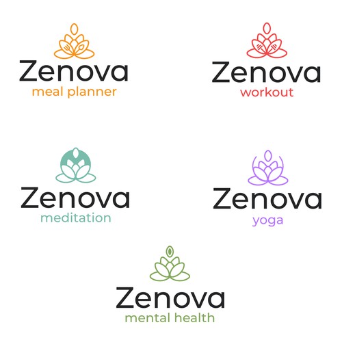 Zenova Logo: Revolutionary suite of health and wellness mobile apps Design by kiram design studio