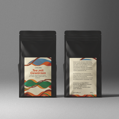 Cascara tea label Design by just.chaosofart