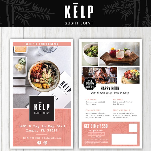 Restaurant postcard design 
