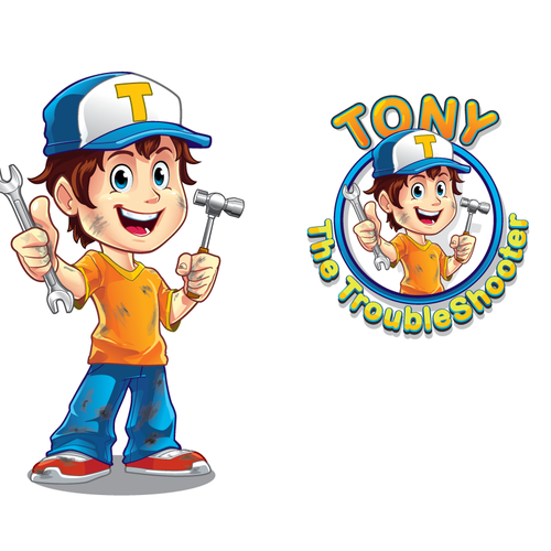 Tony The Troubleshooter Character Diseño de Coffee Bean