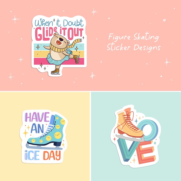 Figure Skating Sticker Designs