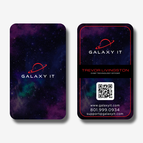 Create a Stellar Space-Themed Business Card for Galaxy IT Design by Dan_Tangerine