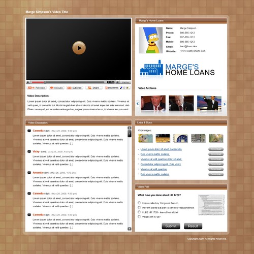 Member Video Blog Page Design von stripe_access