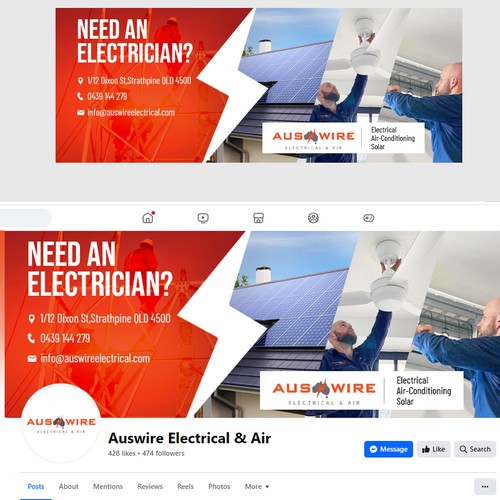 Cover page design for Electrical and air-conditioning company