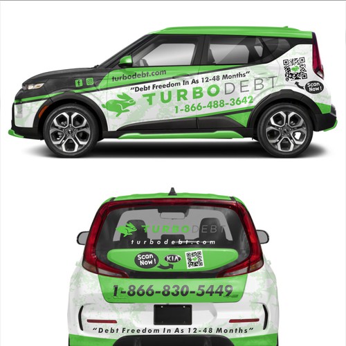 Kia Soul Car Wrap Design for Hot Fintech Startup Diseño de dnite