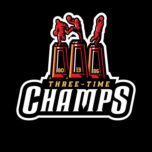 Basketball Logo for Team 'Three-Time Champs' - Your Winning Logo Featured on Major Sports Network Design by JDRA Design