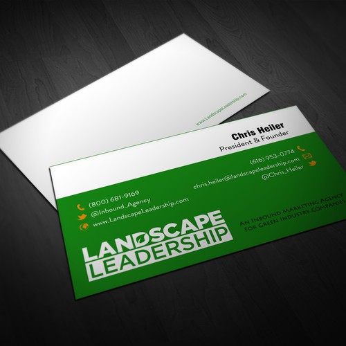 New BUSINESS CARD needed for Landscape Leadership--an inbound marketing agency Réalisé par spihonicki