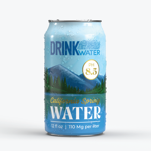 Can Water Beverage Can Design Design by Ara Ras