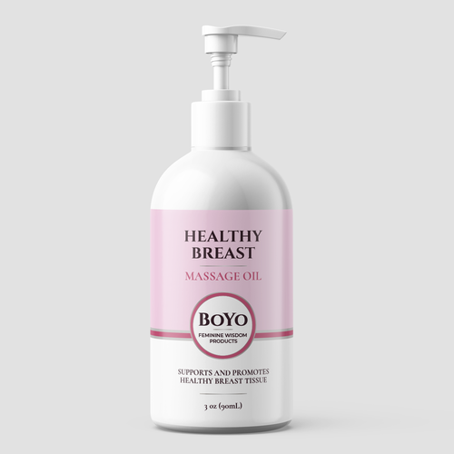 design a classy, bold healthy breast massage oil label Design by ilonaGi