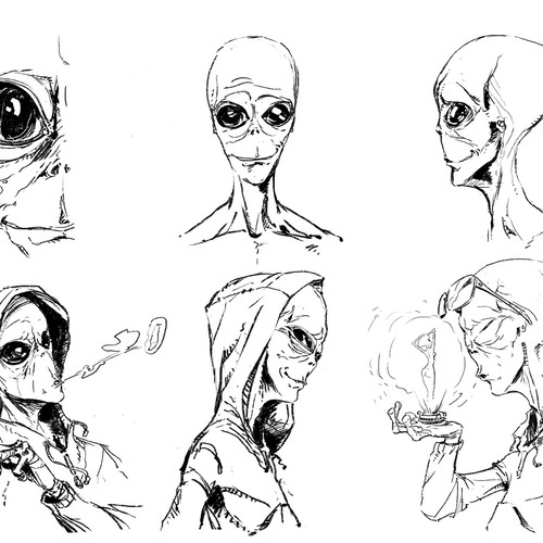 Alien main character design for a movie Design by miridi