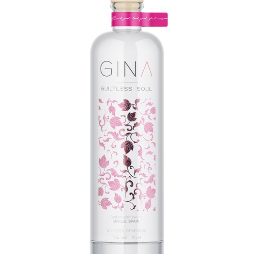 GINA - Low alcohol & calories gin Design by Shark1@