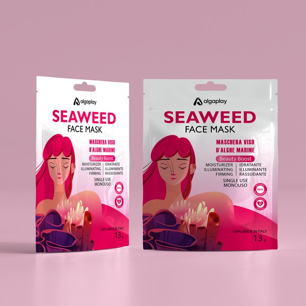  Algaplay Seaweed Face Mask Packet Design
