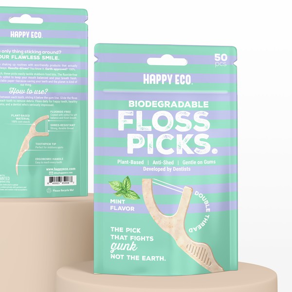 Pouch Packaging for floss picks.