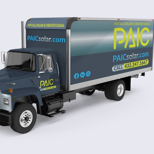 Design us an eye catching, modern, box truck wrap! Design by designsbymark