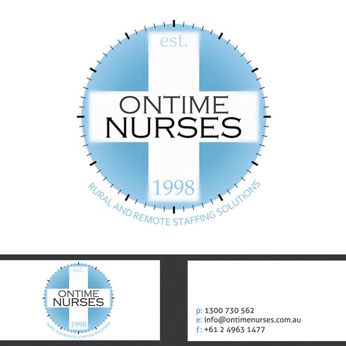 logo and business card for Ontime Nurses Ontwerp door eternum