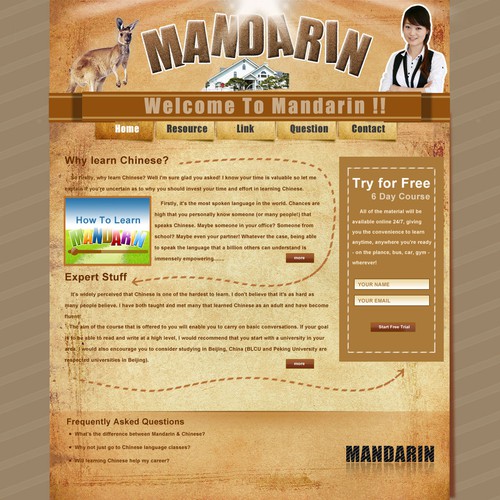 Create the next website design for Learn Mandarin Réalisé par weiup