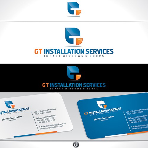 Create the next logo and business card for GT Installation Services Diseño de jumba