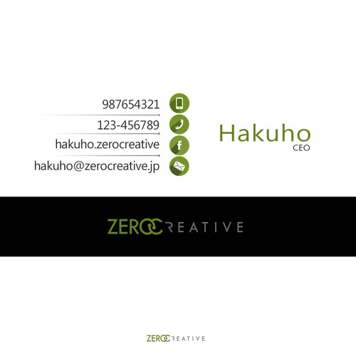 Logotipo y tarjeta de visita propuesta en el concurso por greenghost