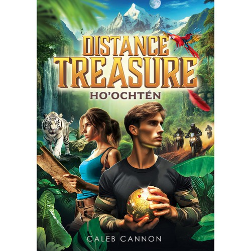 Fiction Book Cover for a Vibrant Jungle Adventure Design by tomdesign.org