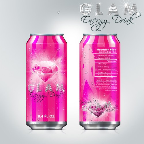New print or packaging design wanted for Glam Energy Drink (TM) Diseño de ⭐.AM. Graphics