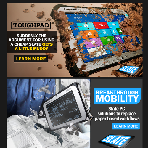 Create eye catching banner ads for the latest rugged tablet pcs! Design by BannerXpert