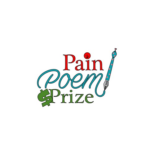 Pain Poem Prize - Playful Logo-ontwerp door cvektor™