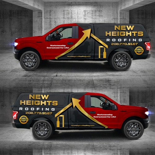 Create Bold And Professional Truck Wrap For High-End Roofing Company Design by Iryna S