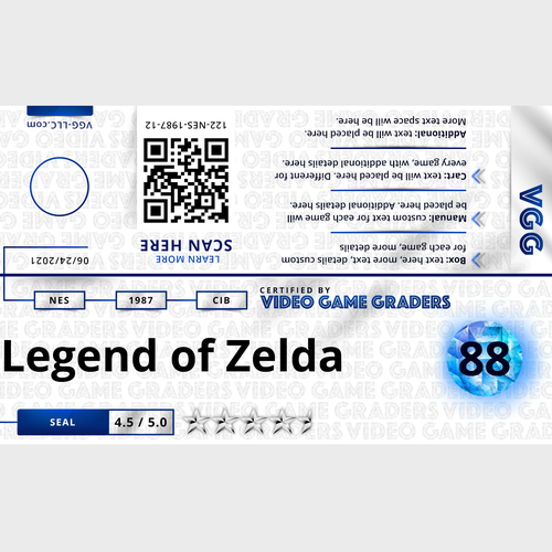 Graded Video Game Label Template Design réalisé par William :)