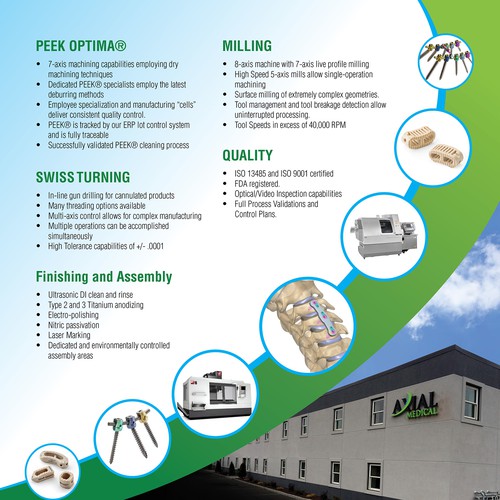 Designs 1Page Medical Device Manufacturing Sell Sheet Brochure contest