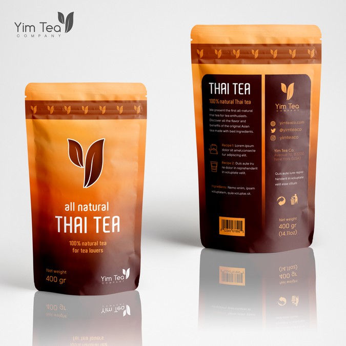 Need a tea pouch designed for an All-Natural Thai Tea Brand | Product ...