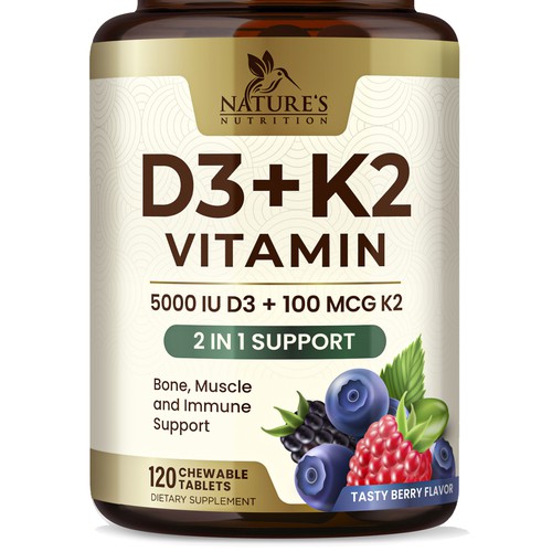 Designs | Tasty Vitamin D3 K2 Supplement Design needed for Nature's ...