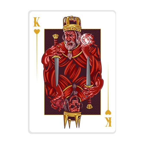 We want your artistic take on the King of Hearts playing card Design by Hadeboga Studio