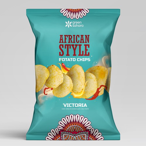 Design African style potato chips packaging Design by Noha.Akkad