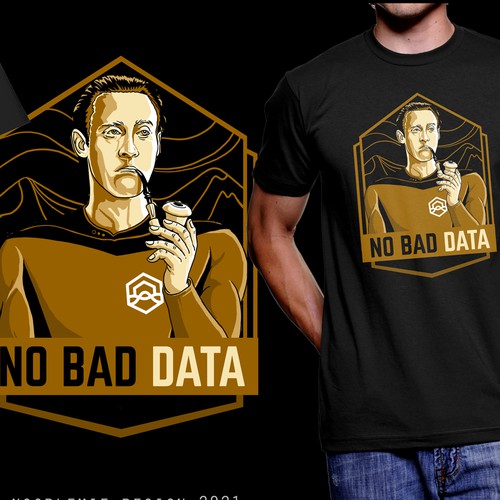 Star Trek No Bad "Data" Illustration for DataLakeHouse T-Shirt Diseño de noodlemie
