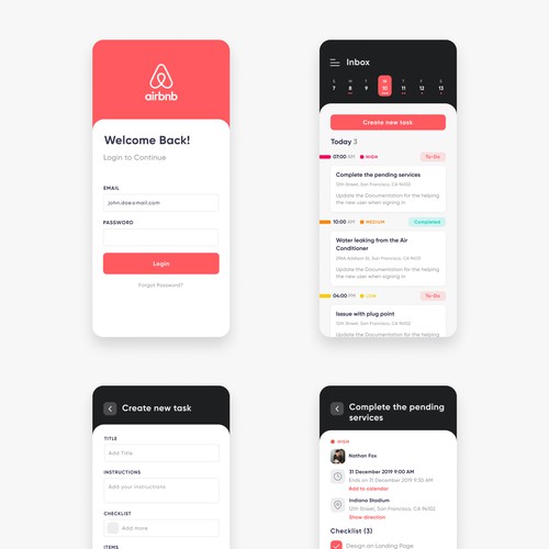 Clean and modern business app design Design by Jithin Roy ☀️