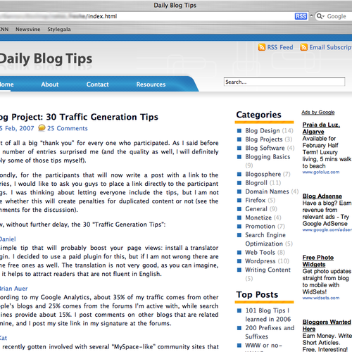 Wordpress blog redesign