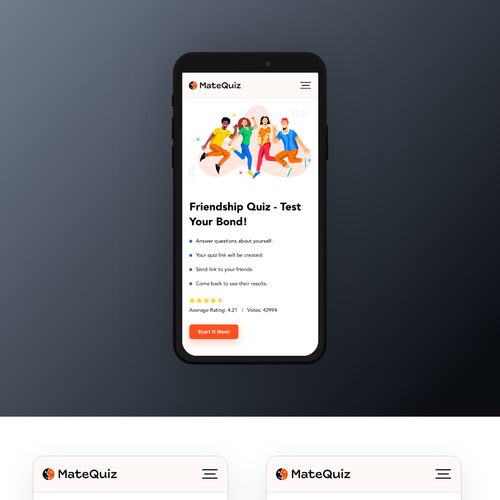 Redesign of a very popular quiz site (MateQuiz.com) Diseño de NeaDesigns