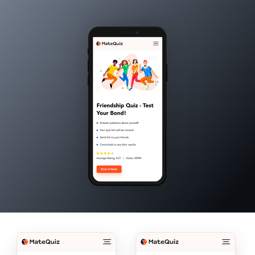 Redesign of a very popular quiz site (MateQuiz.com) Design by NeaDesigns