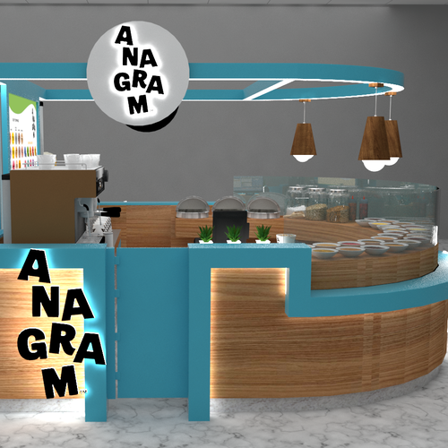 Design a 3D render for food serving kiosk Design by Ann Davis