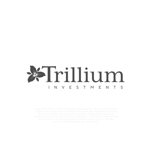 Design a sophisticated trillium flower logo for an asset management company Design by Michael San Diego CA