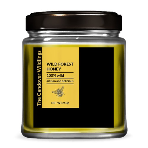 The Bees Need You! Wild Forest Honey Label Design. Design by Studio C7