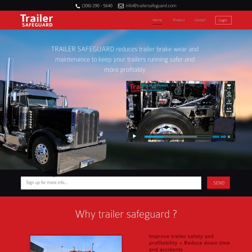 New landing page wanted for Trailer Safe Guard Design by Erwin Prasetyo