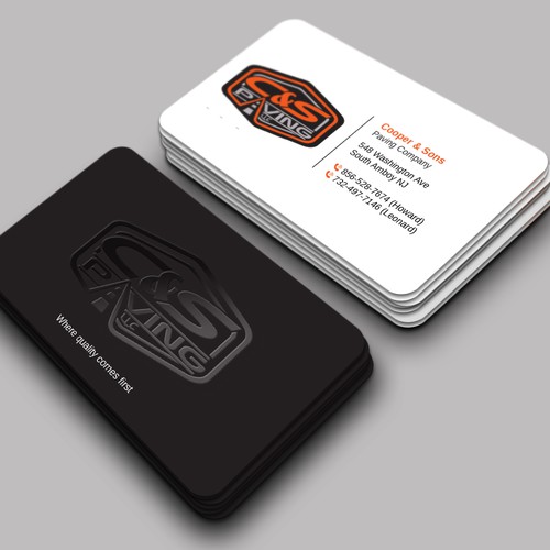 We are an asphalt paving company  card with character, style, stands out from everyone nothing bland no white ,add stuff Design réalisé par LAXMI DESIGNHUB