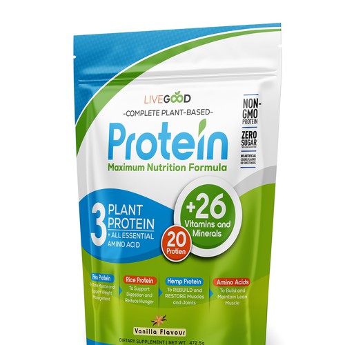 ***GUARANTEED PRIZE*** - LABEL DESIGN for Protein Powder -*****NEW***** Design by JOHN's_AlphaCreation