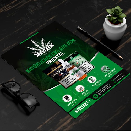 Flyer promotion for local CBD store Réalisé par mahiofficial