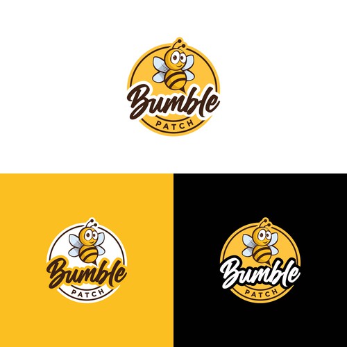 Bumble Patch Bee Logo Diseño de sand ego