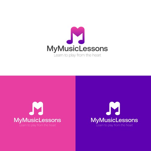 "Learn to play from the heart" Logo for Music Tech business Design by Tanmay