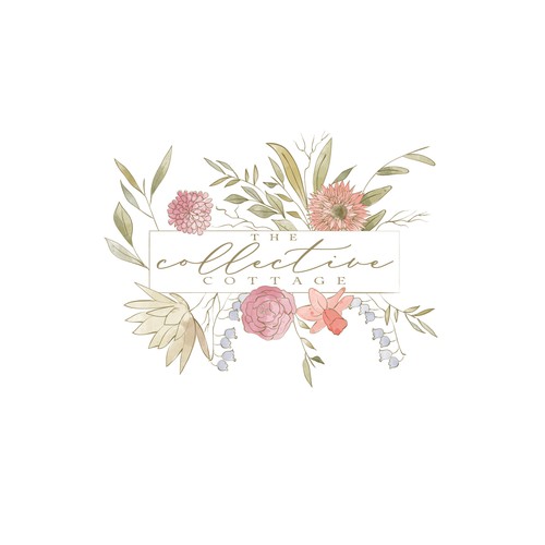 Cozy cottage and flower boutique design logo for my stationary and social media. Design by designdazzle