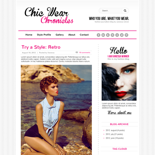 Fashion journalism blog design ($650) Design por onlineportfolio.hu